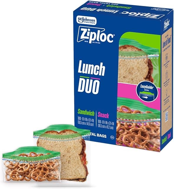Ziploc Lunch Duo Variety Pack, Easy Open and Close