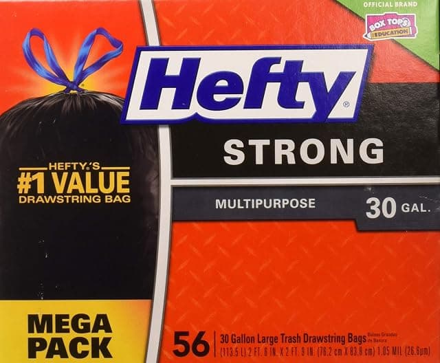 Hefty Strong Large 30 Gallon Trash Bags - Multipurpos… — Black