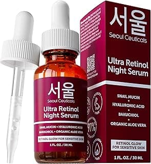 SeoulCeuticals 1% Korean Retinol Night Serum for Face - 97.5%…