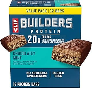CLIF BUILDERS Protein Bars - Chocolatey Mint - 20g Plant Based…