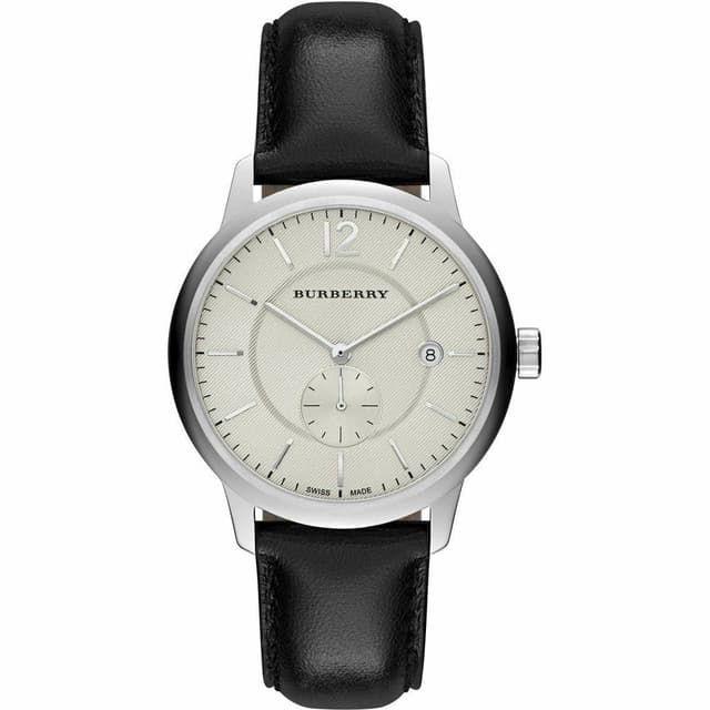 Burberry BU10000 Classic Round Beige Dial Black Leather Men's…