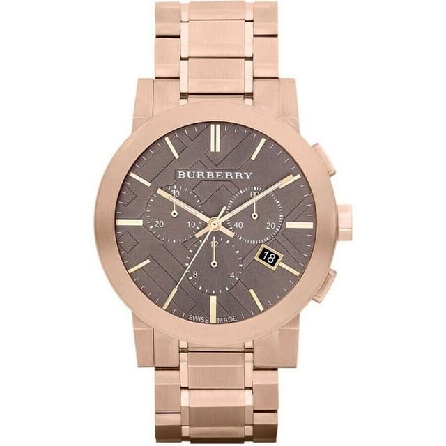 Burberry BU9353 Taupe Chronograph Dial Rose Gold Plated Steel…