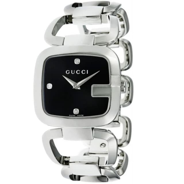 Gucci YA125406 G Diamonds Black Ladies Watch