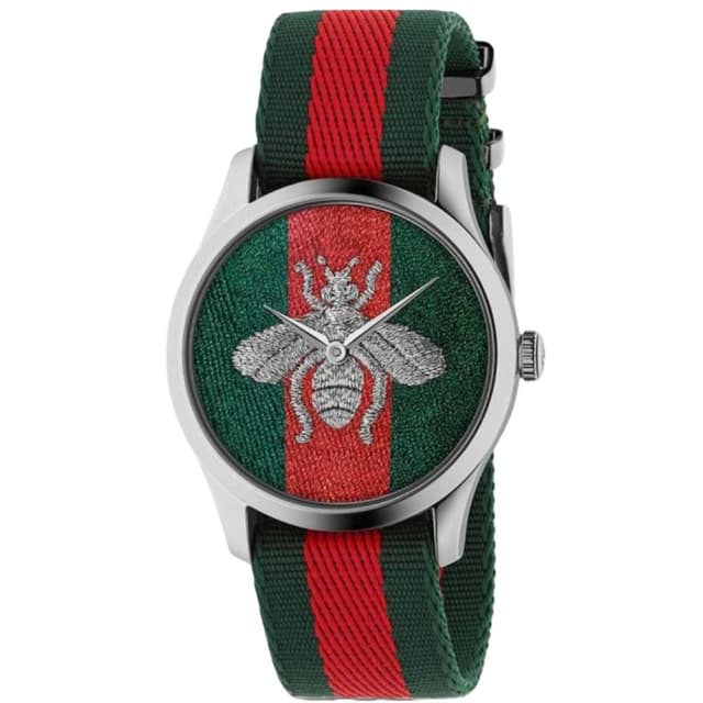 Gucci YA1264148 G-Timeless Bee Fabric Strap Men's Watch
