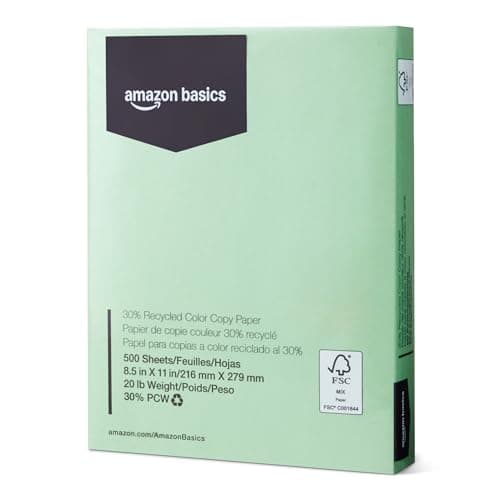 Amazon Basics 30% Recycled Color Copy Paper, 8.5" x 11"
