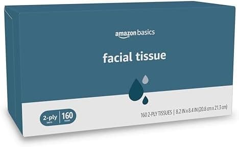 Amazon Basics 2-Ply Facial Tissue, 160 Count