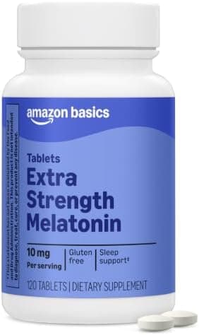 Amazon Basics Extra Strength Melatonin Tablets, 10 mg