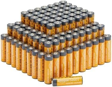 Amazon Basics 100-Pack AA Alkaline Batteries, 1.5 Volt