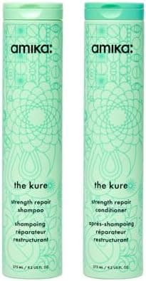 amika the kure bond repair shampoo & conditioner, 275ml each
