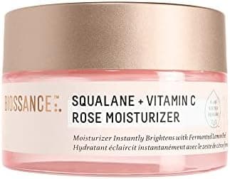 BIOSSANCE Squalane + Vitamin C Rose Face Moisturizer…