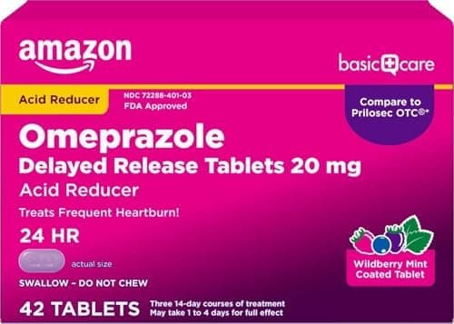 Amazon Basic Care Omeprazole Delayed Release Ta…, Acid Reducer