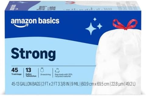 Amazon Basics Trash Bags, Tall Kitchen Drawstring