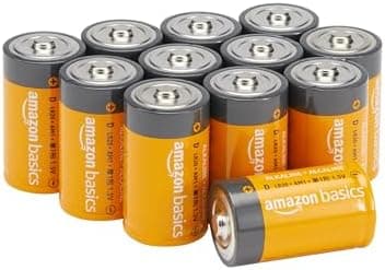 Amazon Basics 12-Pack D Cell Alkaline Batteries, 1.5 Volt