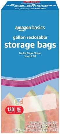 Amazon Basics Reclosable Gallon Food Storage Bags… — BPA Free