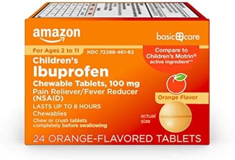 Amazon Basic Care Children's Ibuprofen Chewable Tablets 100 mg