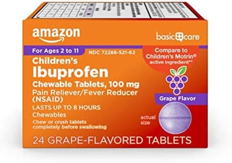 Amazon Basic Care Children's Ibuprofen Chewable Tablets 100 mg