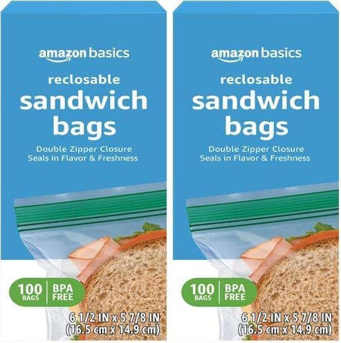 Amazon Basics Reclosable Double Zipper Sandwich St… — BPA Free
