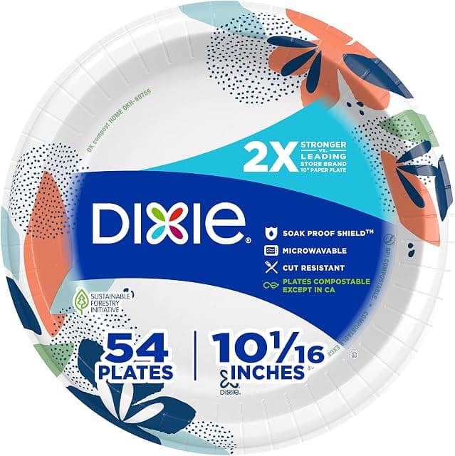 Dixie Large Paper Plates, 10 Inch