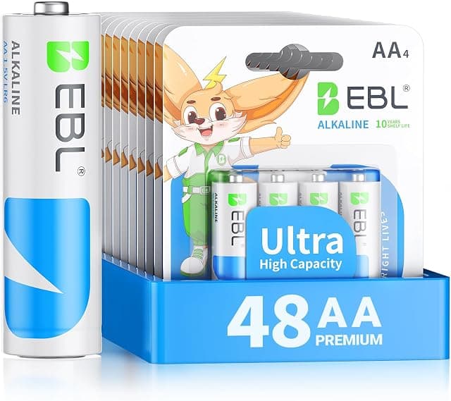 EBL AA Batteries 48 Pack Alkaline Double A Batteries Ultra…