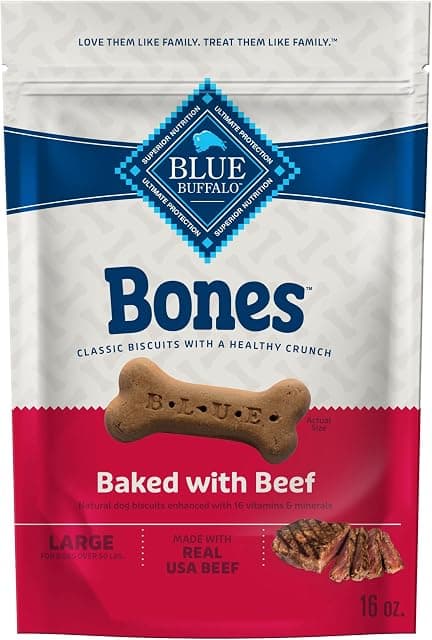 Blue Buffalo Bones Natural Crunchy Dog Treats Large Dog…