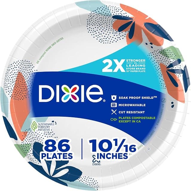 Dixie Large Paper Plates, 10 Inch