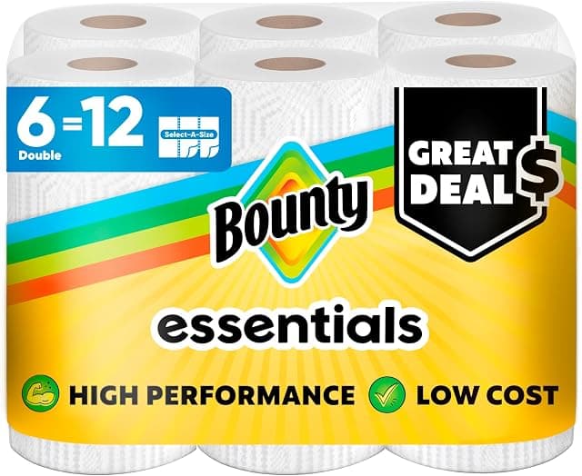 Bounty Essentials Select-A-Size Paper Towels, 6 Double Rolls