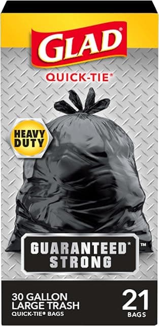 Glad Trash Bags, Strong Quick-Tie Large Garbage Bags - 30…