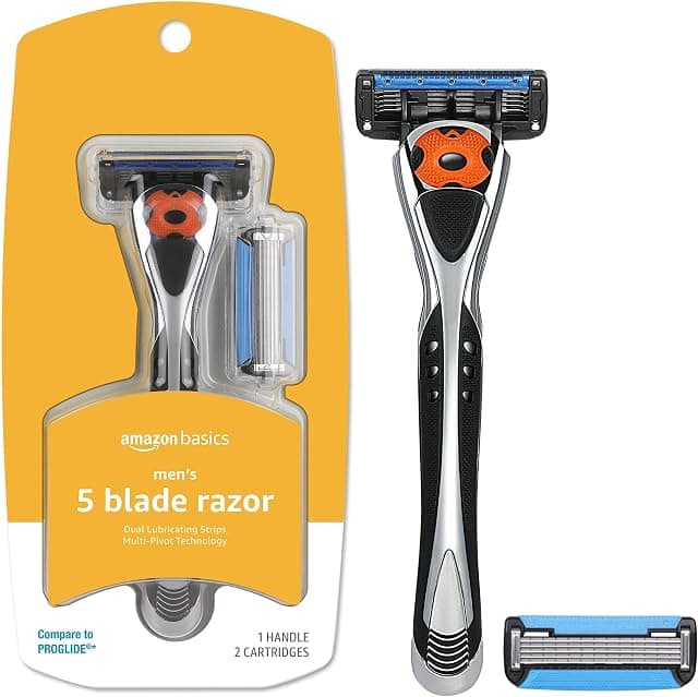 Amazon Basics 5-Blade MotionSphere Razor for Men with Dual…