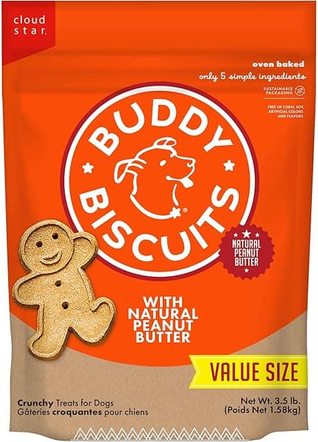 Buddy Biscuits Crunchy Dog Treats, Peanut Butter, 3.5 lbs. Bag