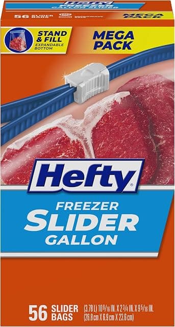 Hefty Slider 1 Gallon Freezer Bags, 56 Count