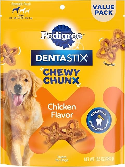 Dentastix Chewy Chunx Large Dog Dental Treats Chicken Flavor