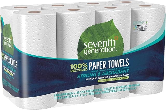 Seventh Generation 100% Recycled Paper Kitchen Towel Rolls