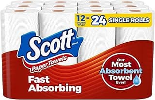 Scott Paper Towels, Choose-A-Sheet, 12 Double Rolls = 24…