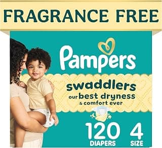 Pampers Swaddlers Diapers, Size 4 (15-34 lbs), 120 Count